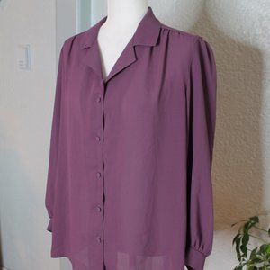 Sheer Long Sleeve Button Up Blouse